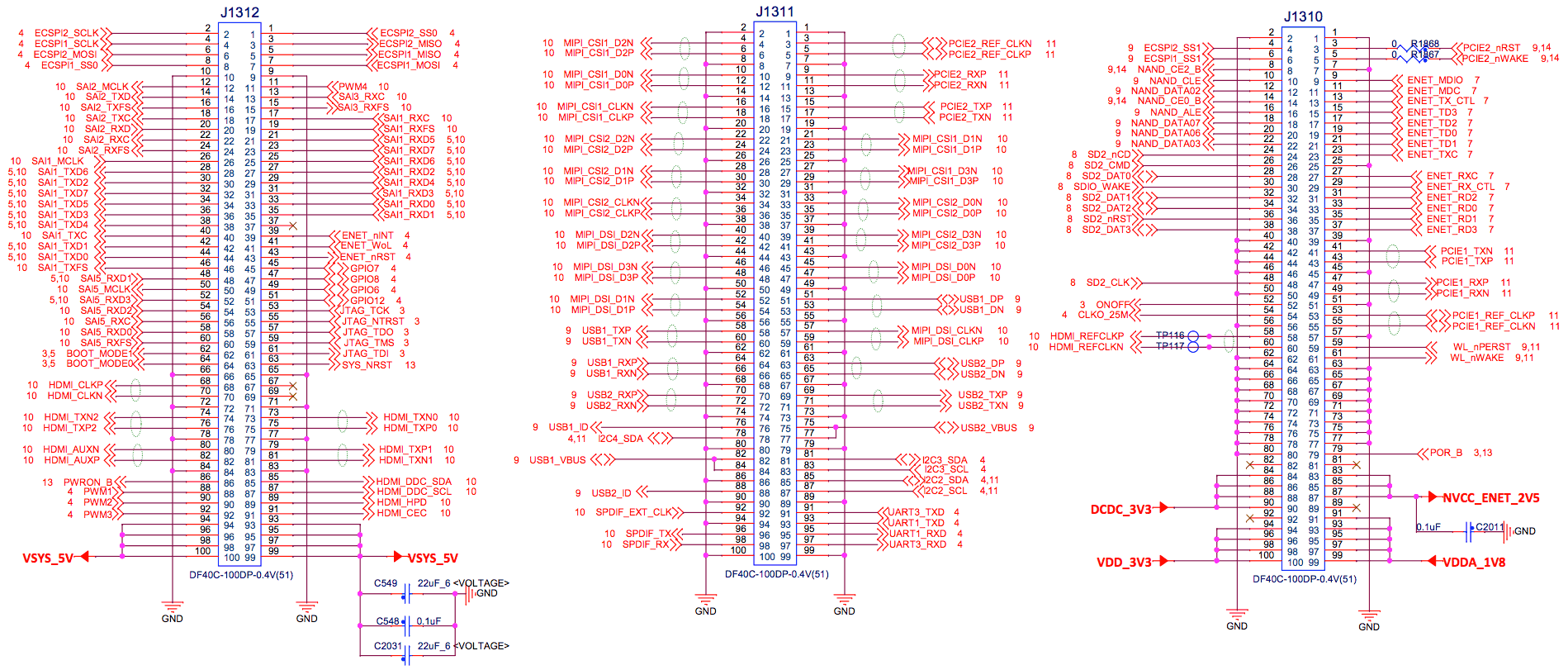 8 Pinout schematic.